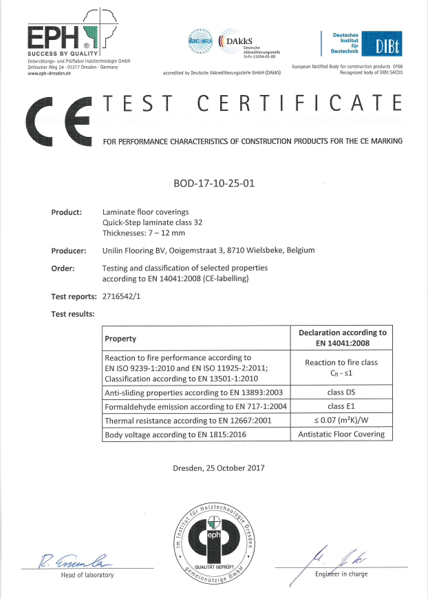 CE認證（藝術木地板）